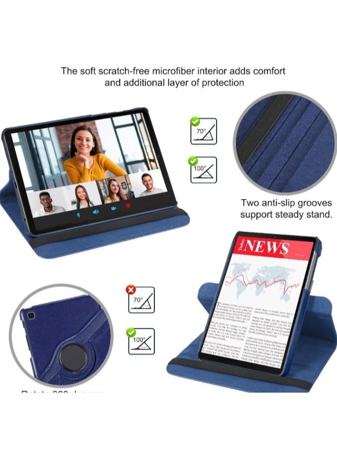لـ [Redmi Pad Pro 12.1-Inch / Pad 2 Pro 12.1-Inch] [Xiaomi POCO Pad 12.1-Inch] غطاء الحالة ، وقف زاوية متعددة + 360 قوس دوار + غطاء واقي رقيق جلدي مقاوم للصدمات ، أزرق - Image 2